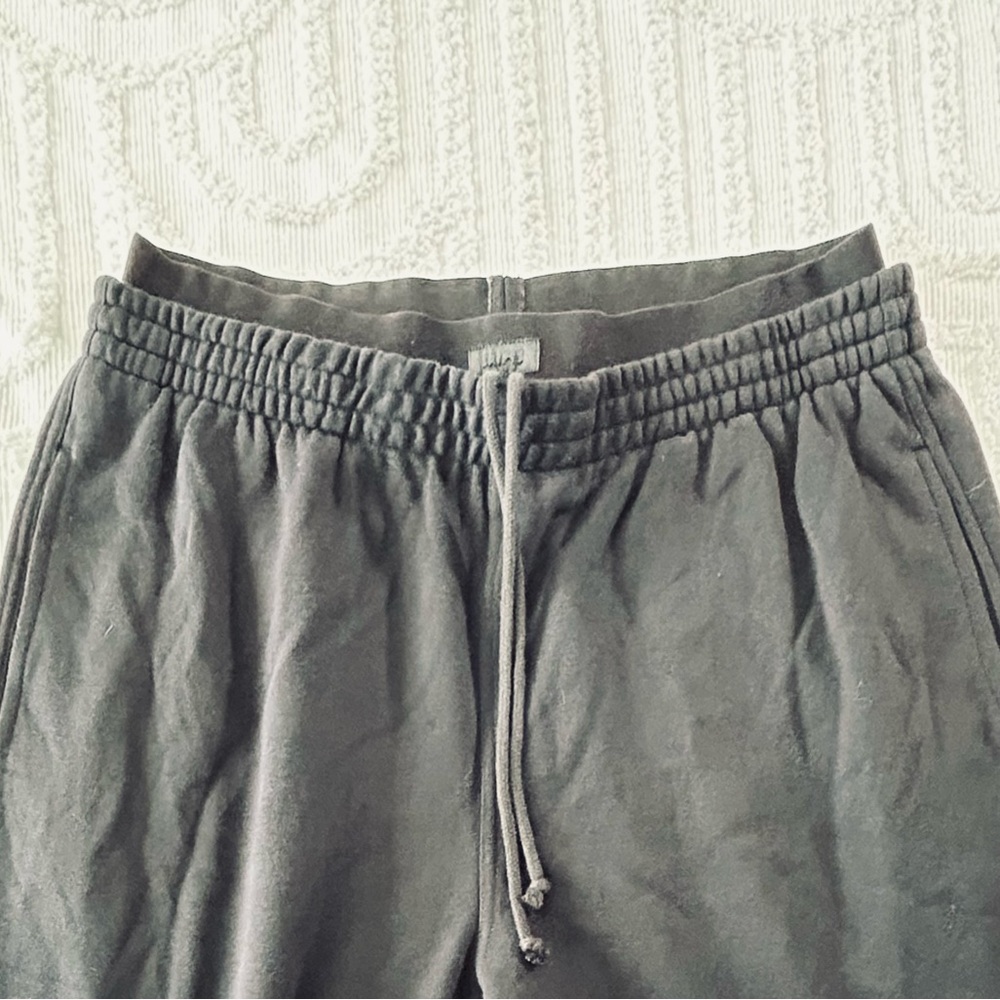 SKIMS Cotton Fleece Oversized Double Waistband Pant Onyx Large NWT O-429 - Picture 8 of 12